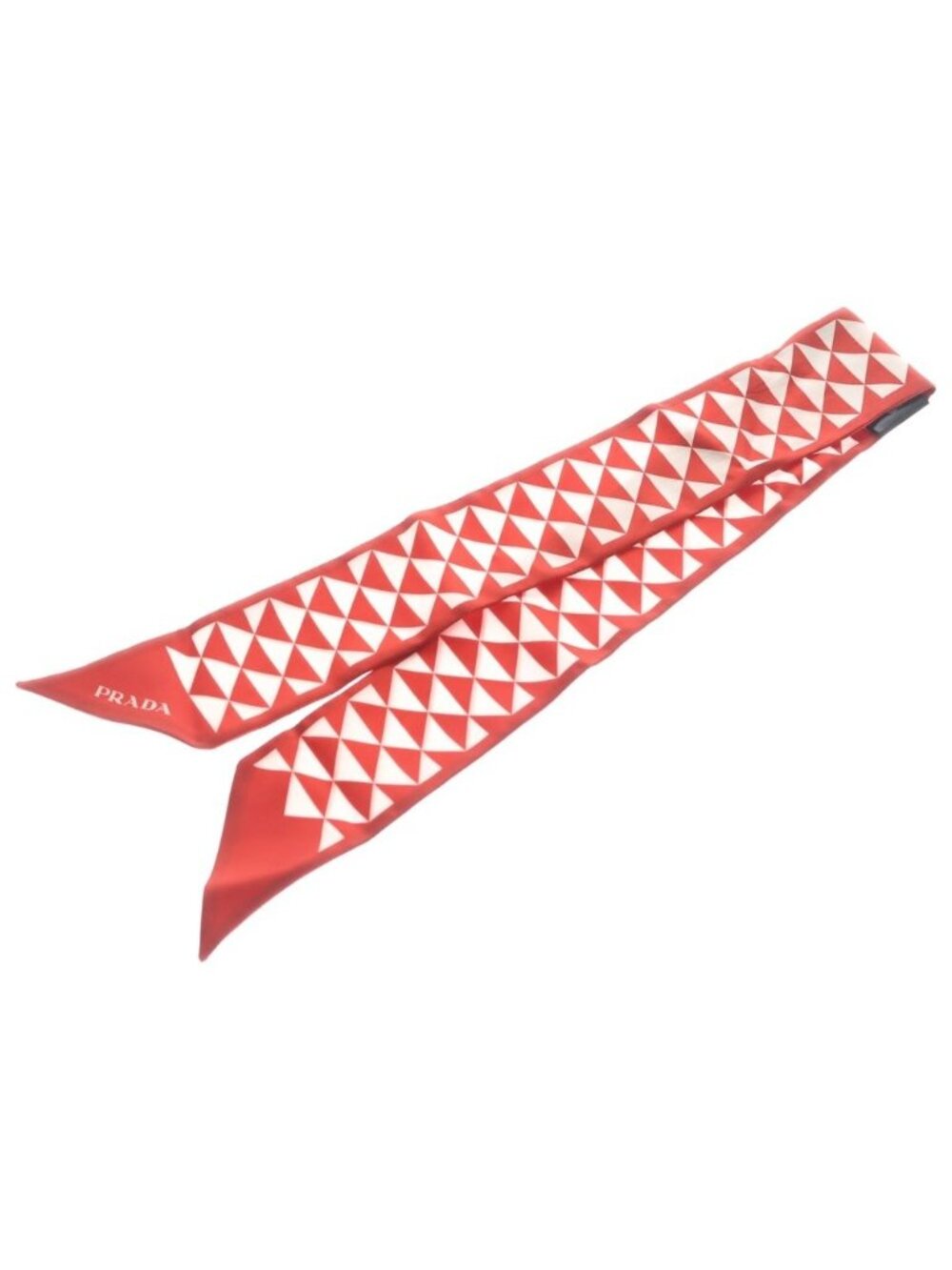 Prada Silk Scarf Red White - Picture 5 of 6
